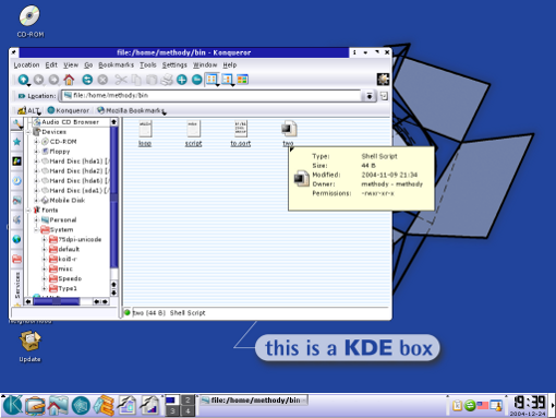 Работа в KDE